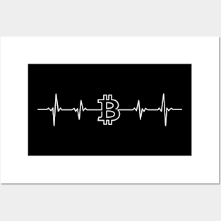 Bitcoin BTC in my heart (pulse blockchain crypto mining) Posters and Art